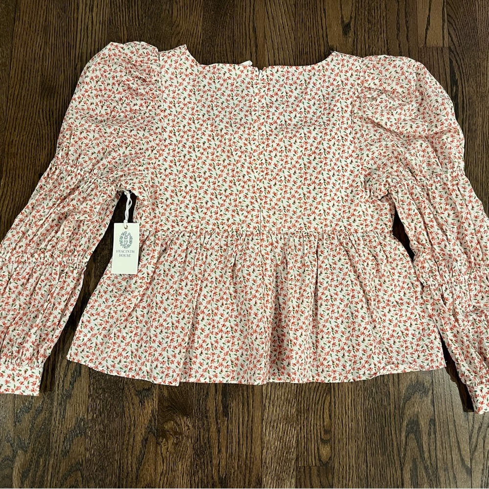 NWT Tuckernuck Hyacinth House Floral Clemons Puff Sleeve Blouse Size L - Picture 3 of 6